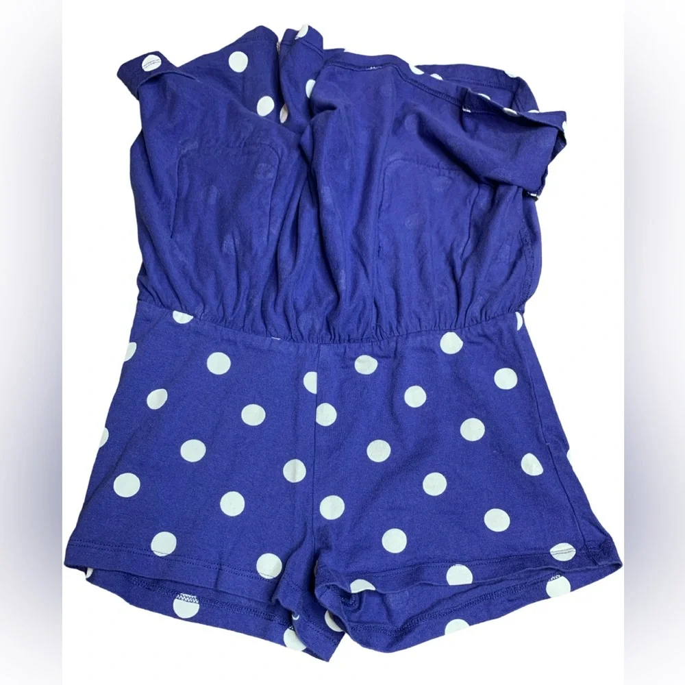 Mini Boden Girls Size 9-10Y Blue Skort Polka Dots Skirt 100% Cotton